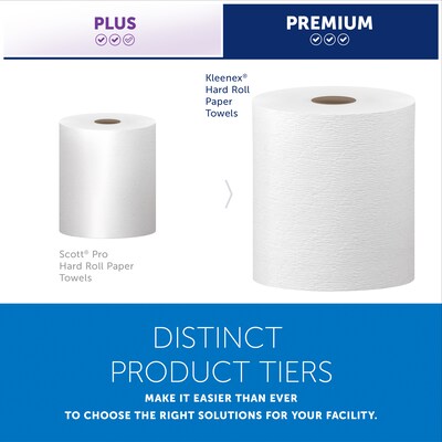 Kleenex Essential Plus+ Recycled Hardwound Paper Towels, 1-ply, 600 ft./Roll, 6 Rolls/Carton (50606)