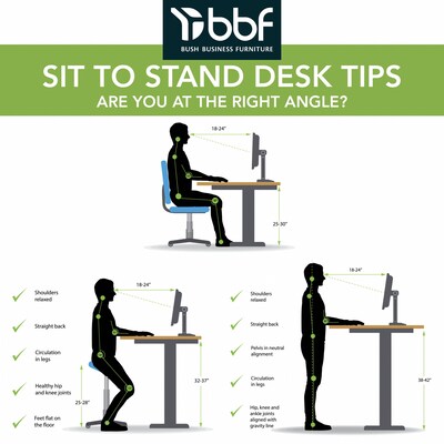 Bush Business Furniture Move 40 Series 60"W Electric Height Adjustable Standing Desk, Black Walnut/Black (M4S6030BWBK)