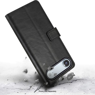 SaharaCase Indy Wallet Case for iPhone Air, Shock Absorbing, Scorpion Black (CP00938)