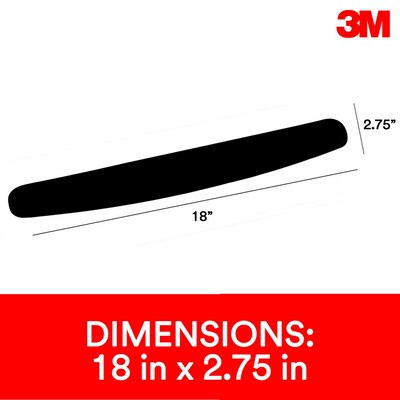 3M™ Foam Wrist Rest for Keyboards, Black, Durable Fabric Cover, Anti-microbial Product Protection (WR209MB)