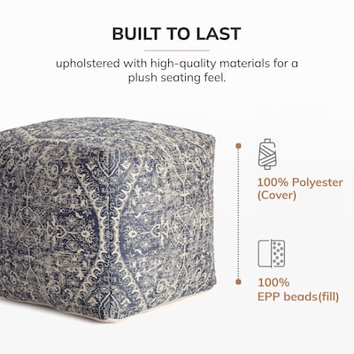 Anji Mountain Hanalei Fabric Square Pouf Ottoman (AMBPF065-1818)