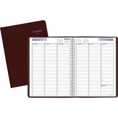 2027 AT-A-GLANCE DayMinder 8 x 11 Weekly Appointment Book, Faux Leather Cover, Burgundy (G520-14-27)