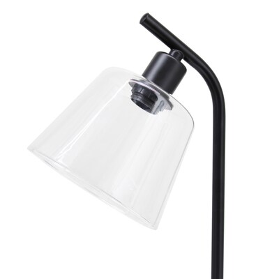 Simple Designs Sleek Essentials LED Desk Lamp, 15.75", with USB Ports, Black (LD1074-BLK)