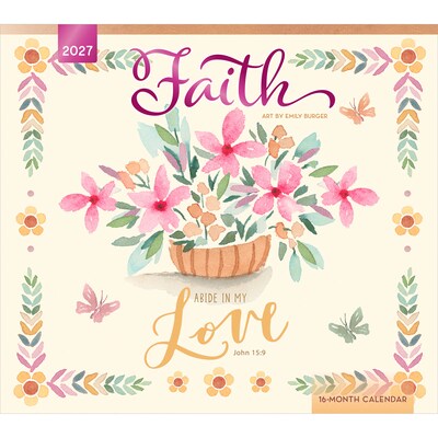 2027 BrownTrout Faith 14 x 12 Monthly Wall Calendar, Assorted Colors (9798330716005)