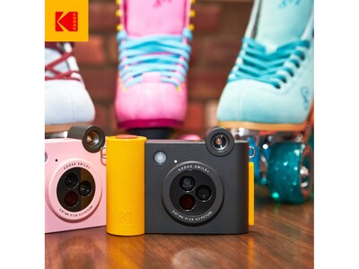 Kodak Smile+ 5 Megapixels Digital Instant Print Camera, Black/Yellow (RODSMPCAMBK)