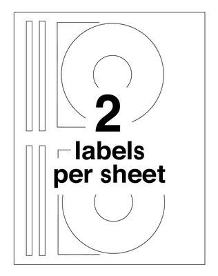 Avery Laser Media Labels, White Matte, 30 Disc and 60 Spine Labels/Pack (6692)