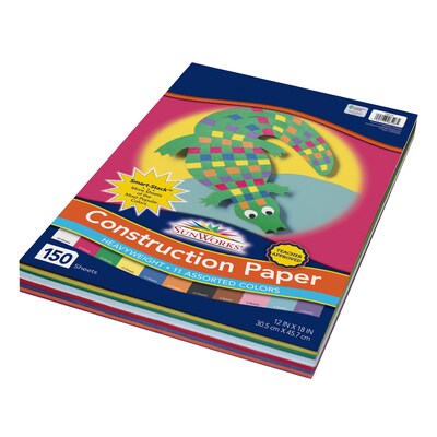 Prang Smart Stack 12 x 18 Construction Paper, Assorted Colors, 150 Sheets/Pack (P6526)