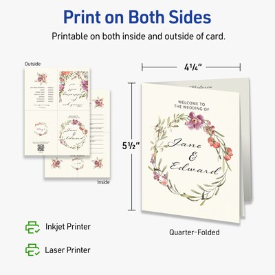 Avery Matte General Use Blank Cards, Ivory, 50/Box (95346)