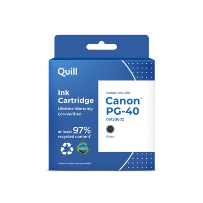 Quill Brand® Remanufactured Black Standard Yield Ink Cartridge Replacement for Canon PG-40 (0615B002) (Lifetime Warranty)