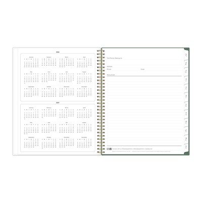 2026-2027 Blue Sky Pappagallo 8" x 11" Academic Year Weekly & Monthly Planner, Plastic Cover, Green (161658)