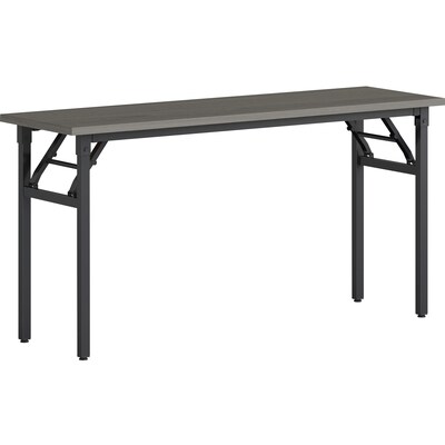 Lorell 60W x 18D Folding Training Table, Melamine, Gray (LLR60746)