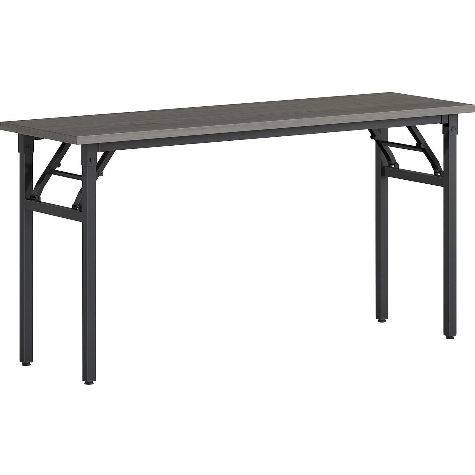 Lorell 60W x 18D Folding Training Table, Melamine, Gray (LLR60746)