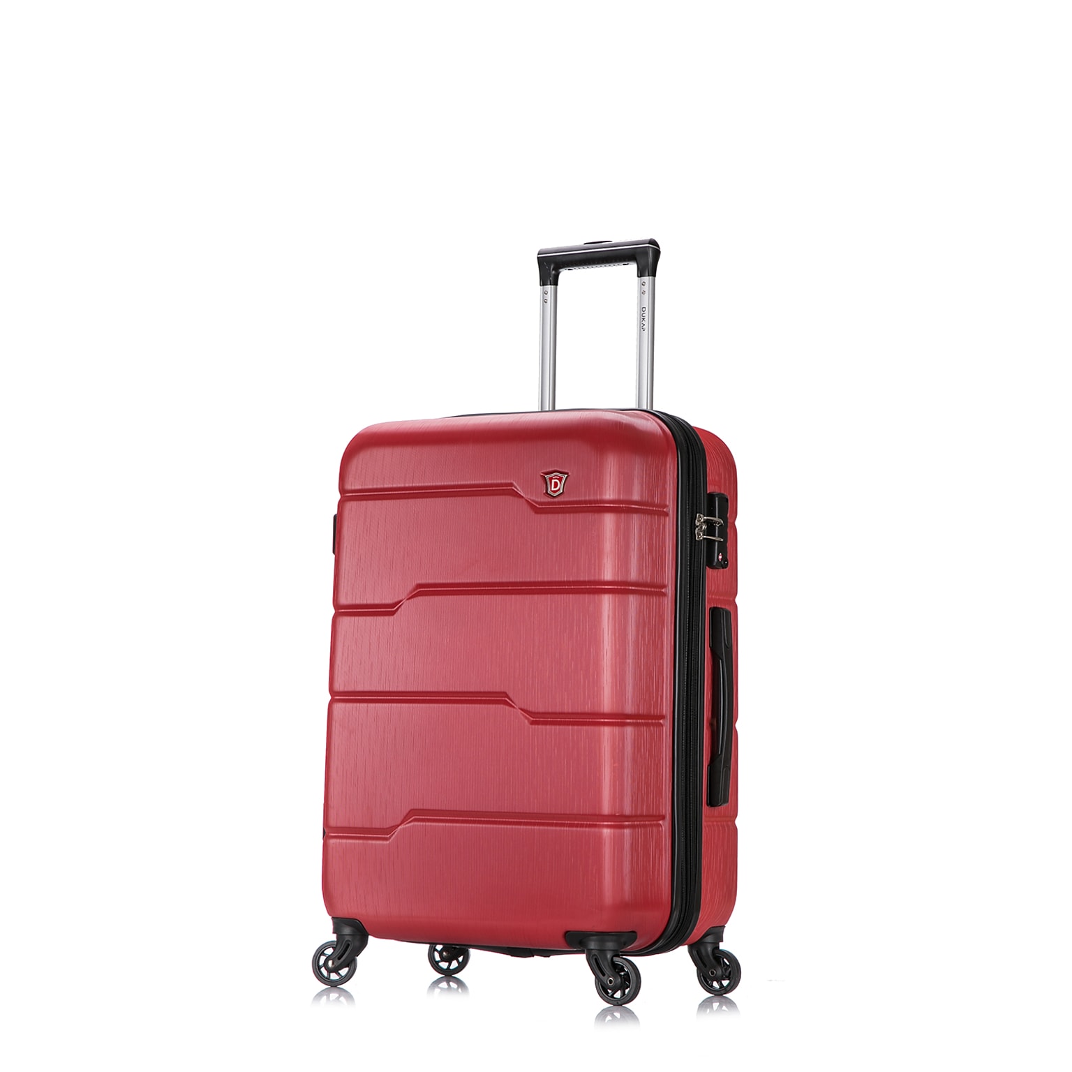 DUKAP Rodez 24 Hardside Suitcase, 4-Wheeled Spinner, TSA Checkpoint Friendly, Red (DKROD00M-RED)