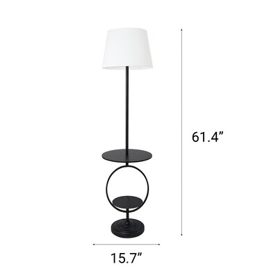 Lalia Home 61.4" Modern Elegance Floor Lamp with Built-In Side Table, Black (LHF-5057-BK)