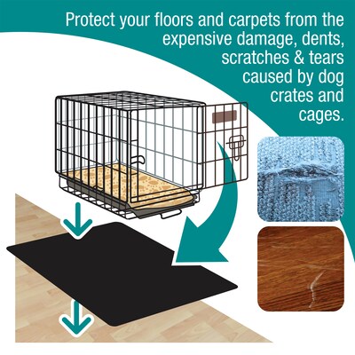 Floortex P-Tex Polypropylene Pet Crate Floor Protection Mat, 26" x 38", Black (NCSMFLLS0002)