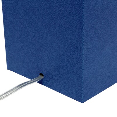 Lalia Home Lexington 21" Modern Bedside Table Lamp, White Rectangular Fabric Shade, Feit LED Bulb, Blue (LHT-3008-BL-LB)