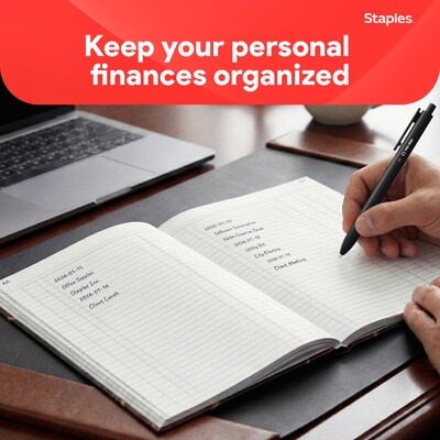 Staples Ledger Book, Black, 150 Sheets/Book (217679)