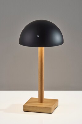 Adesso Nash 12" LED Table Lamp, Natural Wood/Black (4065-01)