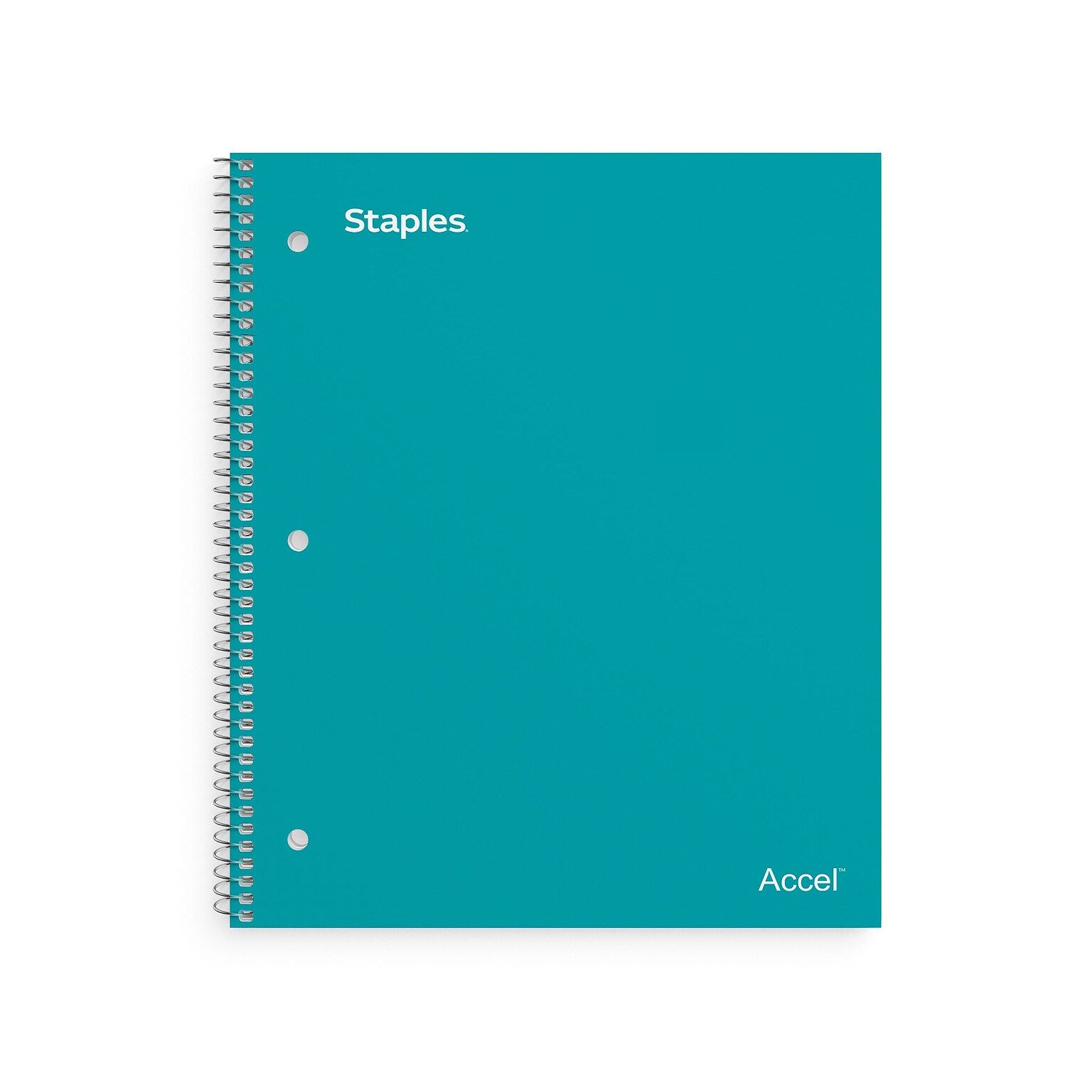 Staples Premium 3-Subject Notebook, 8.5 x 11, College Ruled, 150 Sheets, Teal (ST58316)