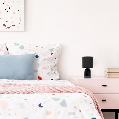 Simple Designs Table Lamp, Black (LT1134-BLK)