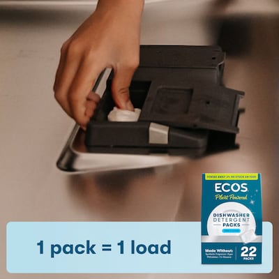 ECOS PRO Free & Clear Dishwasher Detergent Packs, Unscented, 22 Packs/Box (969906)