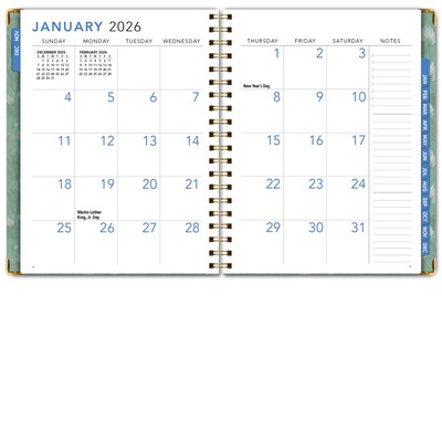 2026 Global Printed Products Big Print 8.5" x 11" Weekly & Monthly Planner, Hardcover, Whispering Meadow (LGPRTCY26851186)