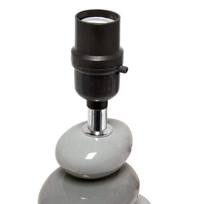Simple Designs Shades of Gray Ceramic Stone 14.70" LED Table Lamp, Gray (LT3052-GRY)