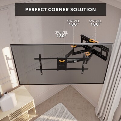 Mount-It! Heavy Duty TV Wall Mount with Extra Long Extension for 40" to 90" Screens, Black (MI-392)