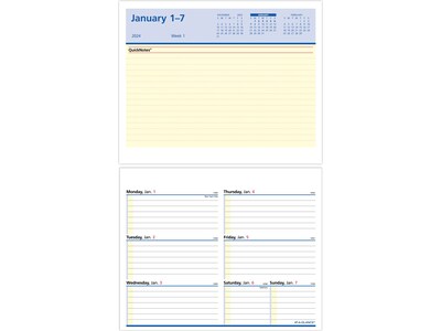 2024 AT-A-GLANCE QuickNotes Flip-A-Week 5.5 x 7 Weekly Calendar Refill, Multicolor (SW706-50-24)