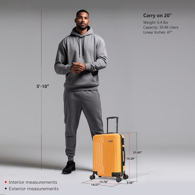 DUKAP Stratos 20" Hardside Carry-On Suitcase, 4-Wheeled Spinner, TSA Checkpoint Friendly, Terracota (DKSTR00S-TER)