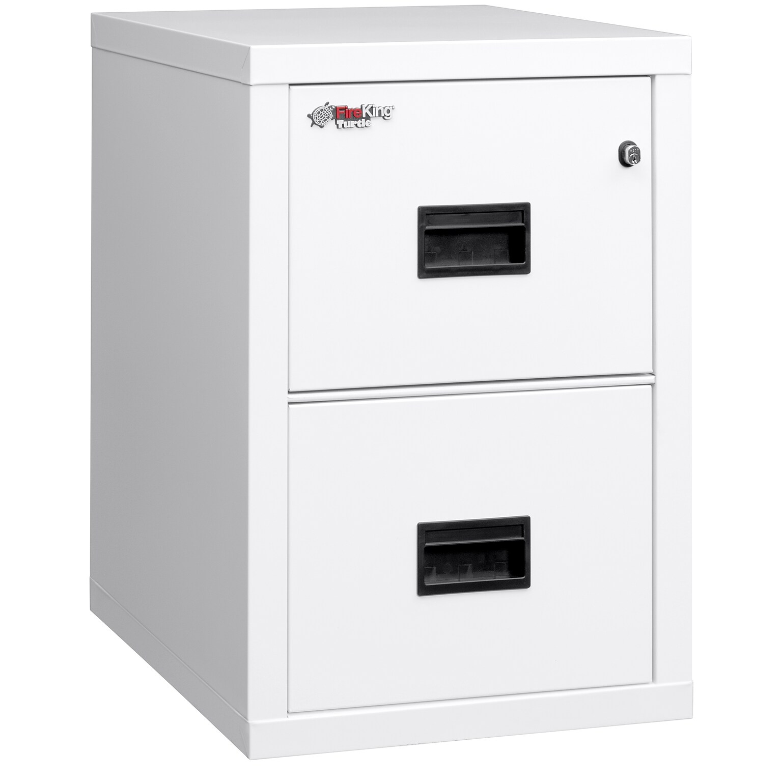 FireKing Turtle 22 2-Drawer Vertical File Cabinet, Fire Resistant, Letter/Legal, Artic White (2R1822-CAW)