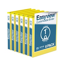 Davis Group Easyview Premium 1 3-Ring View Binders, Yellow, 6/Pack (8411-05-06)