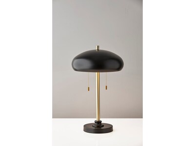 Adesso Cap Incandescent Table Lamp, Black/Antique Brass (1562-21)