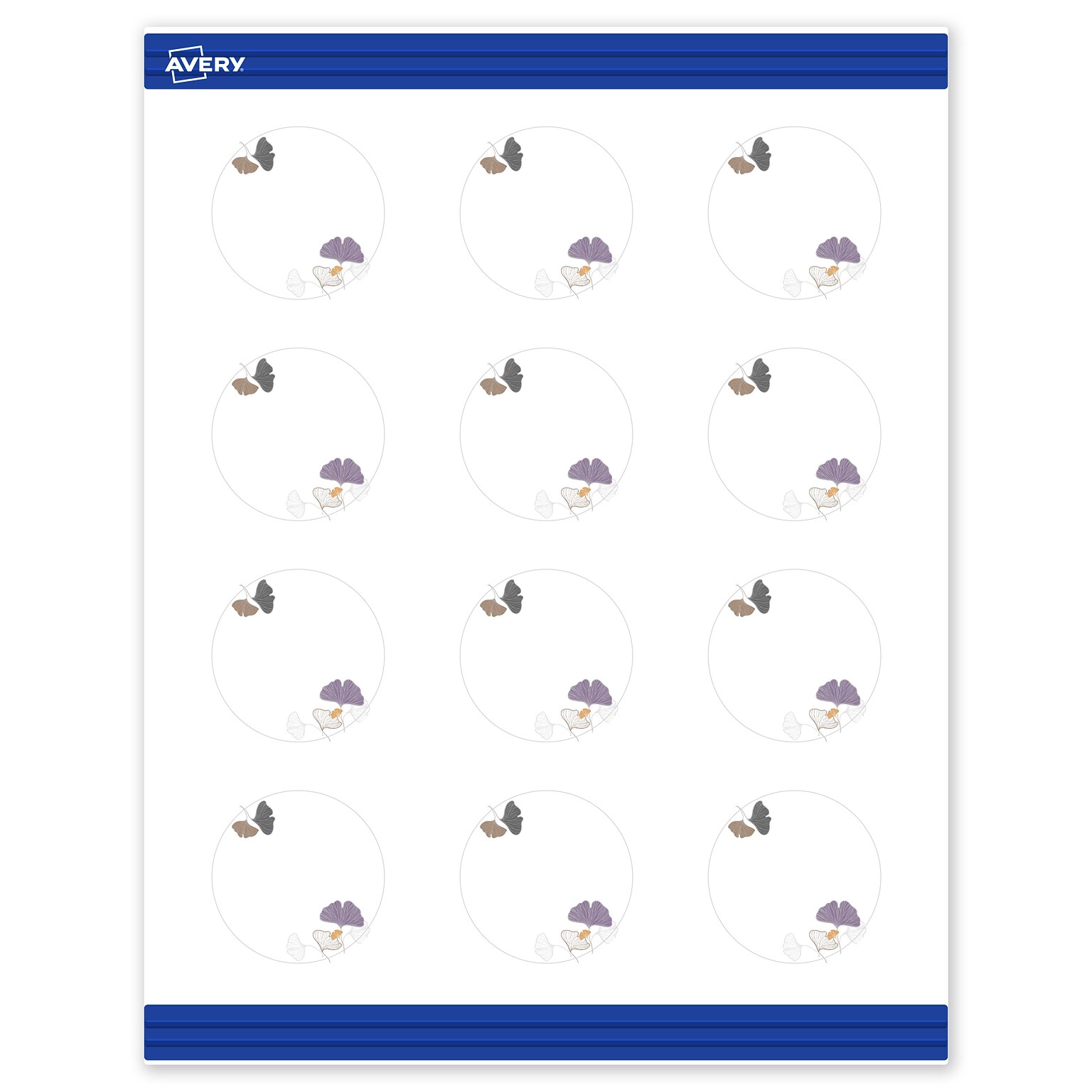 Avery Floral Design Matte Blank Card, White, 120/Pack (S00-F4A)