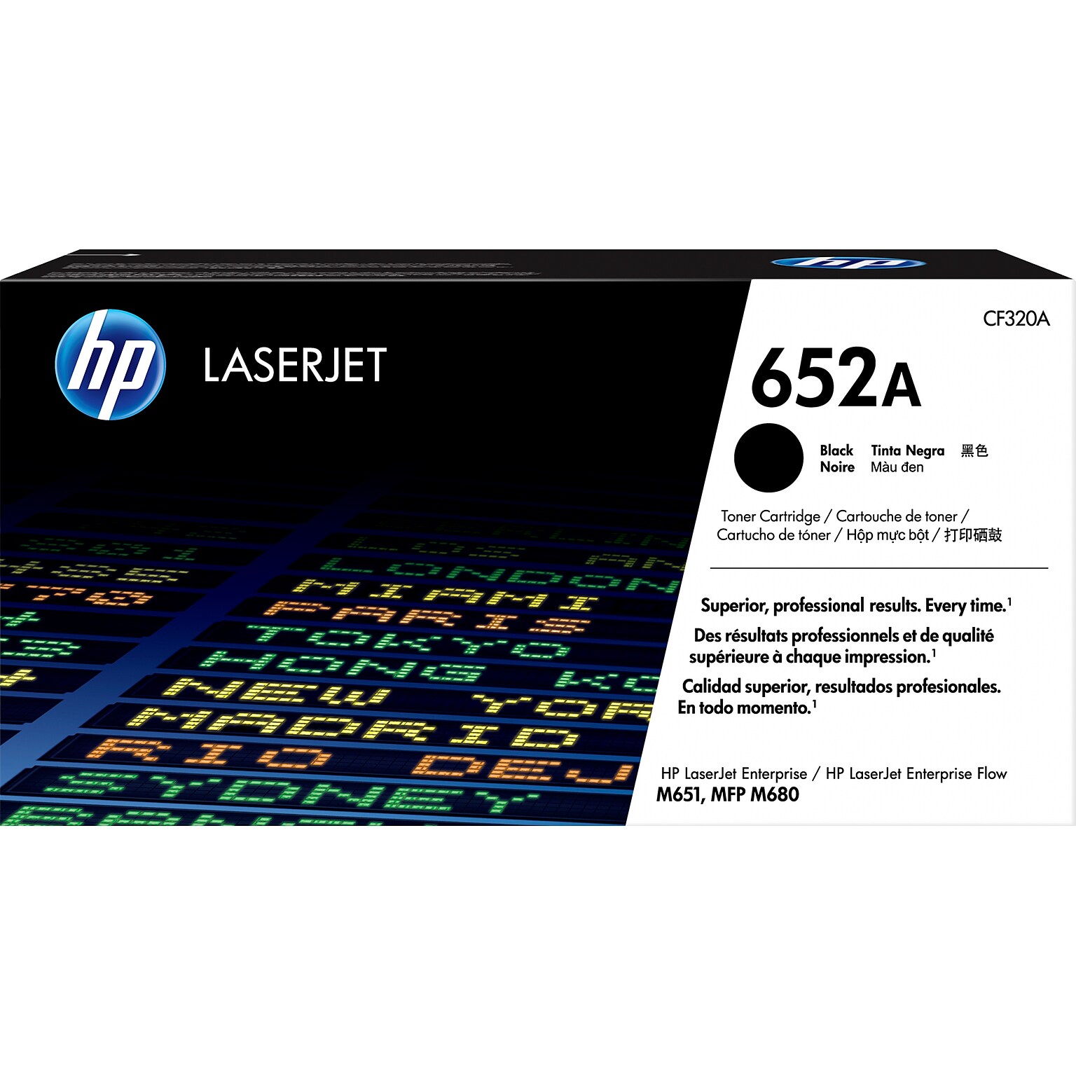 HP 652A Black Standard Yield Toner Cartridge, Prints Up to 11,500 Pages (CF320A)