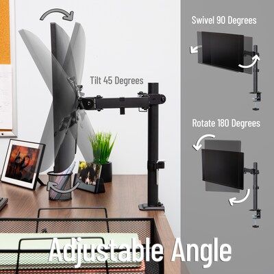 Mind Reader Single Monitor Desk Mount for 13–32" Monitors (SWIVARM-BLK)