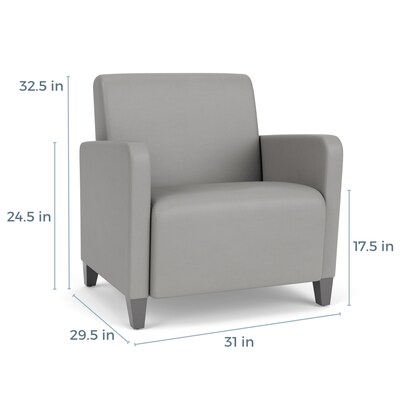 Lesro Ravenna Vinyl Guest Chair, Patriot Plus Imperial Blue/Brushed Steel (RV1201.FBS-01PPIB)