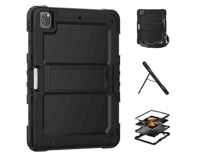 SaharaCase Defense Series Case for Apple iPad Pro 12.9" (4th, 5th, and 6th Gen 2020-2022), Black (TB00037)