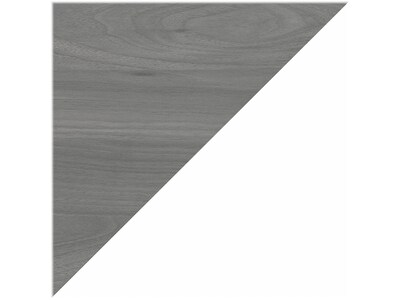Bush Business Furniture Echo 60"W L Shaped Bow Front Desk, Pure White/Modern Gray (ECH025WHMG)