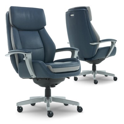 La-Z-Boy Alton Ergonomic Bonded Leather Swivel Executive Chair, Blue (60029-DS)