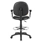 Boss Black Caressoft Drafting Stools W/Adj Arms & Footring