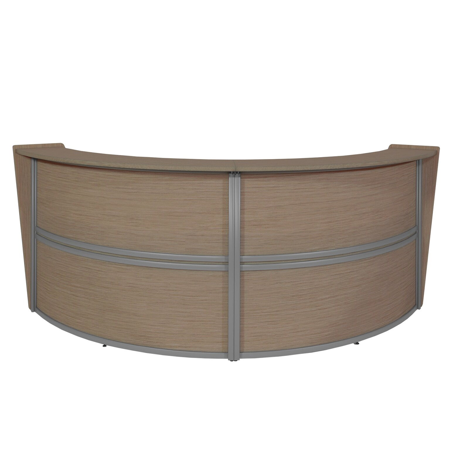 Regency Marque 124W Curved Double-Unit Reception Desk, Noble Oak (77292NO)