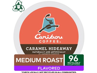 Caribou Coffee Caramel Hideaway Coffee Keurig K-Cup Pods, Medium Roast, 96/Box (736685CT)