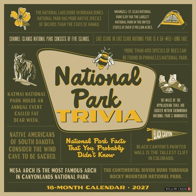 2027 Willow Creek National Park Trivia 12 x 12 Monthly Wall Calendar (61442)