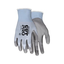 MCR Safety Cut Pro Hypermax Fiber/Polyurethane Work Gloves, Blue/Gray, L, Pair (92718PUL)