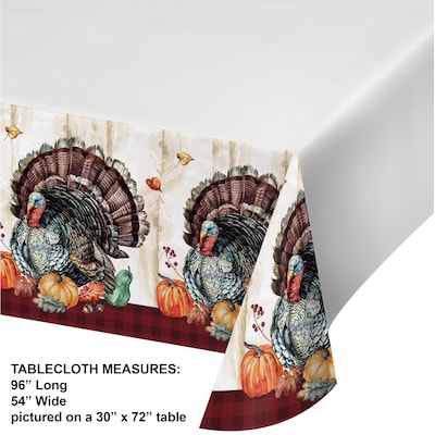 Creative Converting Timeless Turkey Thanksgiving Paper Tablecloths, 3/Pack (DTC371781TC)