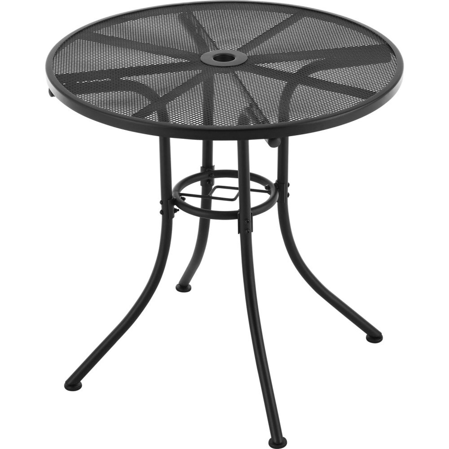 Global Industrial 30 Round Outdoor Cafe Table, Steel Mesh, Black (262090)