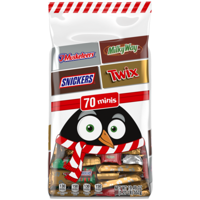 Mars Christmas Minis Assorted Milk Chocolate Candy Variety Pack, 19.49 oz., 70 Pieces (466171)