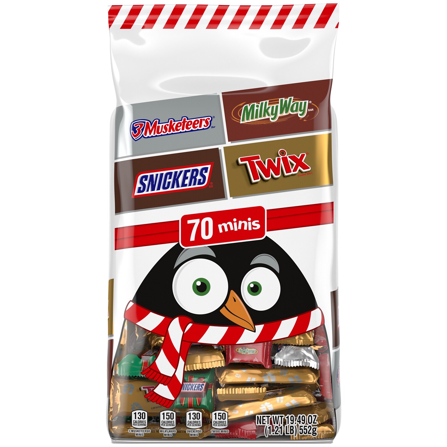 Mars Christmas Minis Assorted Milk Chocolate Candy Variety Pack, 19.49 oz., 70 Pieces (466171)