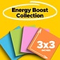 Post-it Super Sticky Notes, 3" x 3", Energy Boost Collection, 70 Sheet/Pad, 24 Pads/Pack (65424SSAUCP)